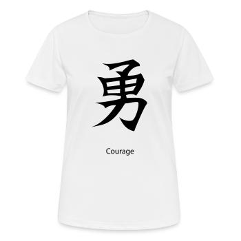 kanji Courage - T-shirt respirant Femme - blanc - Devant - AI Model Female 172 dark (172cm)
