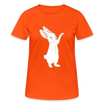 Rabbit - Women's Breathable T-Shirt - neon orange - Front - AI Model Female 172 dark (172cm)