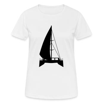 Katamaran_Lagoon_Style - Frauen T-Shirt atmungsaktiv - Weiß - Vorne - AI Model Female 172 dark (172cm)