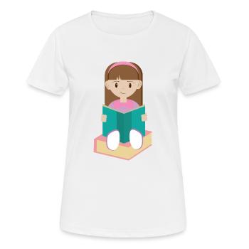 Schulanfang Maedchen 03 0225 - Frauen T-Shirt atmungsaktiv - Weiß - Vorne - AI Model Female 172 dark (172cm)