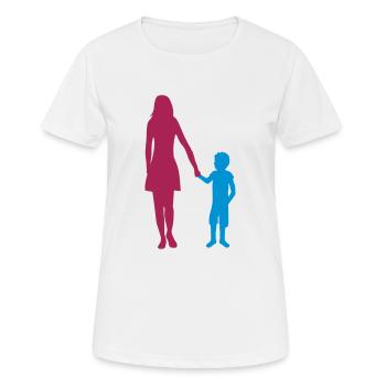 sohn mutter muttertag mama und junge muttertag kin - Frauen T-Shirt atmungsaktiv - Weiß - Vorne - AI Model Female 172 dark (172cm)