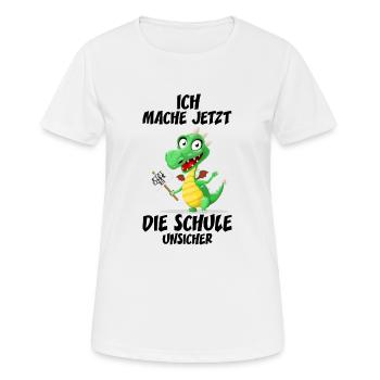 Einschulung Drache - Frauen T-Shirt atmungsaktiv - Weiß - Vorne - AI Model Female 172 dark (172cm)