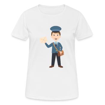 Poste fonctionnaire facteur - T-shirt respirant Femme - blanc - Devant - AI Model Female 172 dark (172cm)