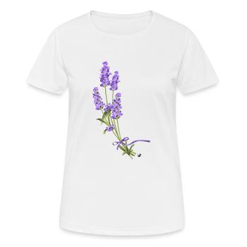 Lavendel Blumen mit einem lila Schleife gebunden - Frauen T-Shirt atmungsaktiv - Weiß - Vorne - AI Model Female 172 dark (172cm)