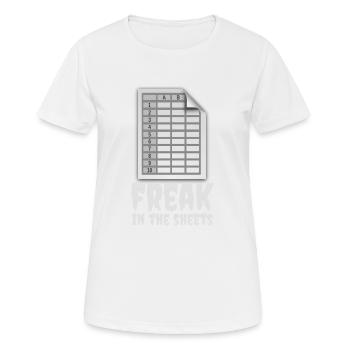 Freak in the Sheets - Frauen T-Shirt atmungsaktiv - Weiß - Vorne - AI Model Female 172 dark (172cm)