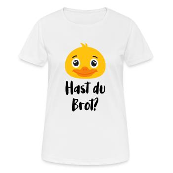 Hast du Brot? - Frauen T-Shirt atmungsaktiv - Weiß - Vorne - AI Model Female 172 dark (172cm)