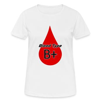 Blutgruppe Rhesusfaktor B positiv als Geschenkidee - Frauen T-Shirt atmungsaktiv - Weiß - Vorne - AI Model Female 172 dark (172cm)