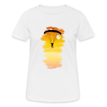 Parachutiste Skydive Parachute - T-shirt respirant Femme - blanc - Devant - AI Model Female 172 dark (172cm)