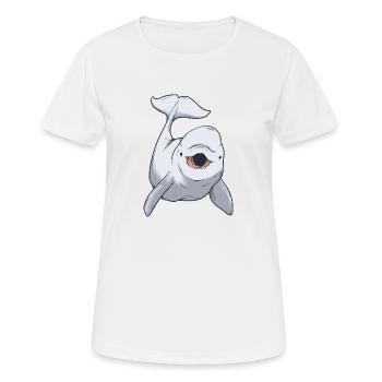 Beluga Weißwal Baby - Frauen T-Shirt atmungsaktiv - Weiß - Vorne - AI Model Female 172 dark (172cm)