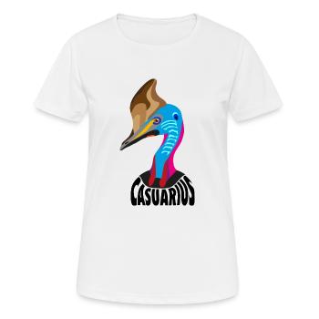 Cassowary, Casuarius oder Cassowary in flachen Farben. - Frauen T-Shirt atmungsaktiv - Weiß - Vorne - AI Model Female 172 dark (172cm)
