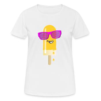 Popsicles Summer Heat Cheerful Sunglasses - Women's Breathable T-Shirt - white - Front - AI Model Female 172 dark (172cm)