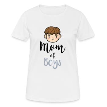 Mama von Jungen Geschenk Mutter Muttertag - Frauen T-Shirt atmungsaktiv - Weiß - Vorne - AI Model Female 172 dark (172cm)