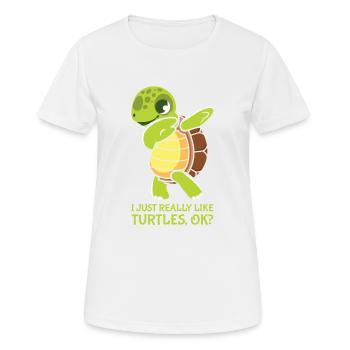 Drôle de tortue de mer Tortue de mer Eau de mer - T-shirt respirant Femme - blanc - Devant - AI Model Female 172 dark (172cm)