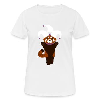 Panda roux déguisé en arlequin pour Halloween - T-shirt respirant Femme - blanc - Devant - AI Model Female 172 dark (172cm)
