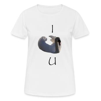 Je te cygne - Je t’aime - T-shirt respirant Femme - blanc - Devant - AI Model Female 172 dark (172cm)