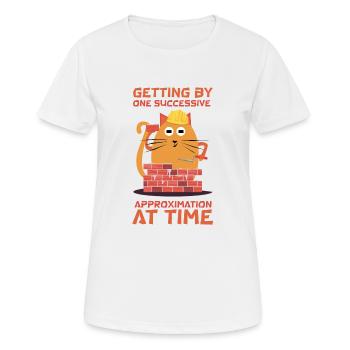 Citation Drôle avec Chat, Analyse du Comportement - T-shirt respirant Femme - blanc - Devant - AI Model Female 172 dark (172cm)