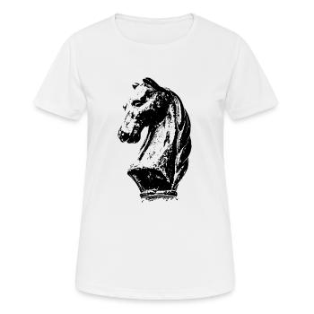 Pferd, Schach & Springer - Frauen T-Shirt atmungsaktiv - Weiß - Vorne - AI Model Female 172 dark (172cm)