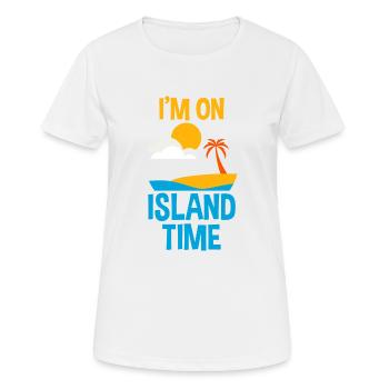 Je suis sur l’île - T-shirt respirant Femme - blanc - Devant - AI Model Female 172 dark (172cm)