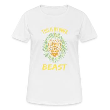 Drogues Chanvre THC Lion Cannabis - T-shirt respirant Femme - blanc - Devant - AI Model Female 172 dark (172cm)