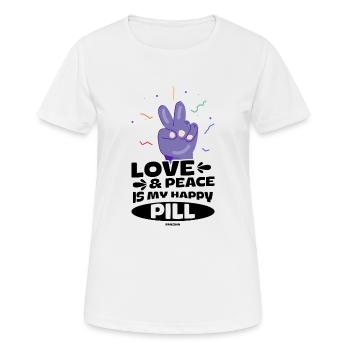 Liebe und Frieden für alle - Frauen T-Shirt atmungsaktiv - Weiß - Vorne - AI Model Female 172 dark (172cm)