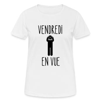 vendredi en vue - T-shirt respirant Femme - blanc - Devant - AI Model Female 172 dark (172cm)