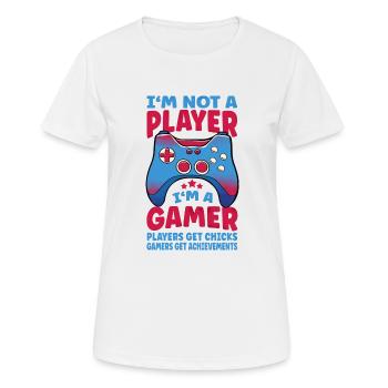 Joueur Je ne suis pas un joueur Je suis un joueur Zocken Gaming - T-shirt respirant Femme - blanc - Devant - AI Model Female 172 dark (172cm)