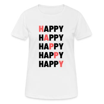 Happy - Women's Breathable T-Shirt - white - Front - AI Model Female 172 dark (172cm)