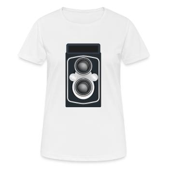 Doppelobjektiv-Spiegelreflexkamera Sauber - Frauen T-Shirt atmungsaktiv - Weiß - Vorne - AI Model Female 172 dark (172cm)