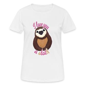 Sloth Declaration of Love - Women's Breathable T-Shirt - white - Front - AI Model Female 172 dark (172cm)
