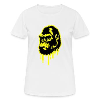 Gorilla Symbol Head - Women's Breathable T-Shirt - white - Front - AI Model Female 172 dark (172cm)