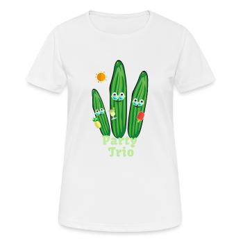 Famille de concombres,Concombre,Concombre,Mouche,Trio - T-shirt respirant Femme - blanc - Devant - AI Model Female 172 dark (172cm)