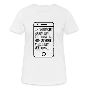Echtes Smart Phone - Black 5000 - DIGITAL - Frauen T-Shirt atmungsaktiv - Weiß - Vorne - AI Model Female 172 dark (172cm)