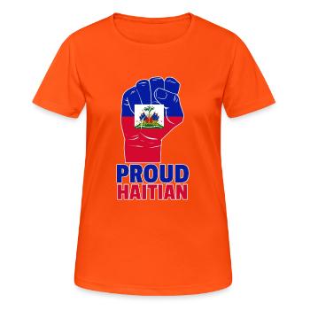 Haiti Haitian Flagge Ayiti Haitianer I Geschenk - Frauen T-Shirt atmungsaktiv - Neonorange - Vorne - AI Model Female 172 dark (172cm)