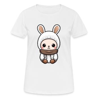 Hase Winter Comic - Frauen T-Shirt atmungsaktiv - Weiß - Vorne - AI Model Female 172 dark (172cm)