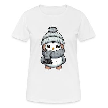 Penguin Winter Animal Cute Comic - Women's Breathable T-Shirt - white - Front - AI Model Female 172 dark (172cm)