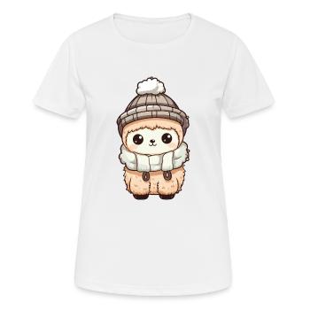 Alpaca Winter Animal Cute Comic - Women's Breathable T-Shirt - white - Front - AI Model Female 172 dark (172cm)
