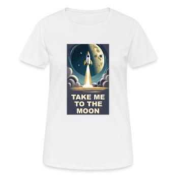 Emmenez-moi sur la lune Démarrage d’une fusée spatiale vintage - T-shirt respirant Femme - blanc - Devant - AI Model Female 172 dark (172cm)