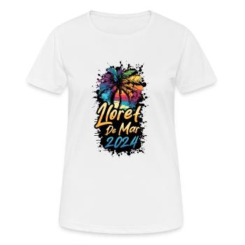 Lloret De Mar 2024 Palmen Bunt - Frauen T-Shirt atmungsaktiv - Weiß - Vorne - AI Model Female 172 dark (172cm)