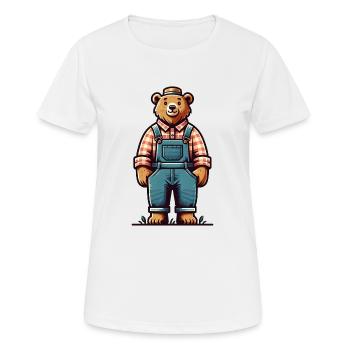 Cute Bear Farmer - Frauen T-Shirt atmungsaktiv - Weiß - Vorne - AI Model Female 172 dark (172cm)