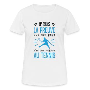 Proof that my dad tennis, Tennis humor - Women's Breathable T-Shirt - white - Front - AI Model Female 172 dark (172cm)