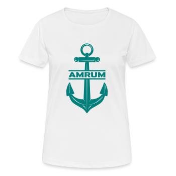 Amrum Anker Nordsee Ebbe Flut - Frauen T-Shirt atmungsaktiv - Weiß - Vorne - AI Model Female 172 dark (172cm)