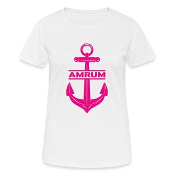 Amrum Anker Nordsee Ebbe Flut - Frauen T-Shirt atmungsaktiv - Weiß - Vorne - AI Model Female 172 dark (172cm)