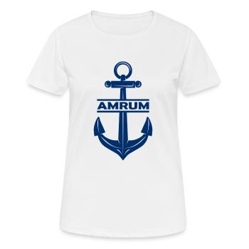 Amrum Anker Nordsee Ebbe Flut - Frauen T-Shirt atmungsaktiv - Weiß - Vorne - AI Model Female 172 dark (172cm)