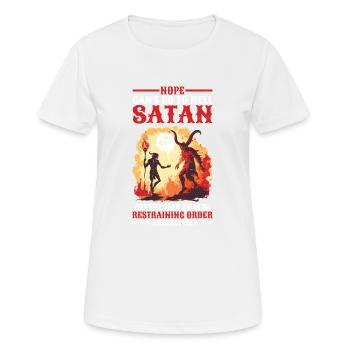 Ne peut pas aller en enfer Satan a une ordonnance restrictive - T-shirt respirant Femme - blanc - Devant - AI Model Female 172 dark (172cm)