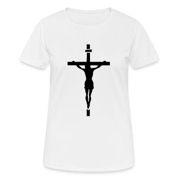 Cross of Jesus - Women's Breathable T-Shirt - white - Front - AI Model Female 172 dark (172cm)