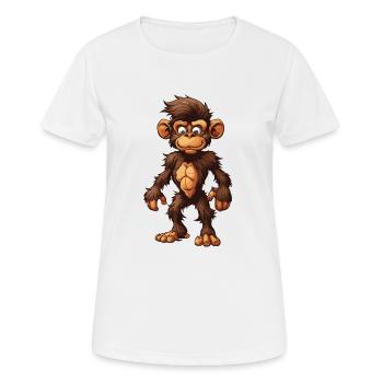 Affe Tier - Frauen T-Shirt atmungsaktiv - Weiß - Vorne - AI Model Female 172 dark (172cm)