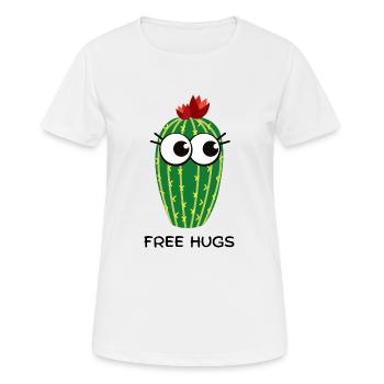 Câlins gratuits Cactus - T-shirt respirant Femme - blanc - Devant - AI Model Female 172 dark (172cm)
