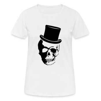 Cylindre de crâne - T-shirt respirant Femme - blanc - Devant - AI Model Female 172 dark (172cm)