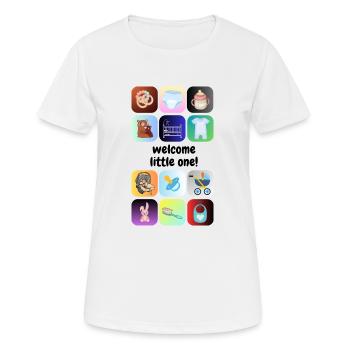 welcome little one - Baby Symbole - Frauen T-Shirt atmungsaktiv - Weiß - Vorne - AI Model Female 172 dark (172cm)