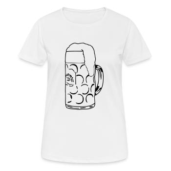 Bière - T-shirt respirant Femme - blanc - Devant - AI Model Female 172 dark (172cm)